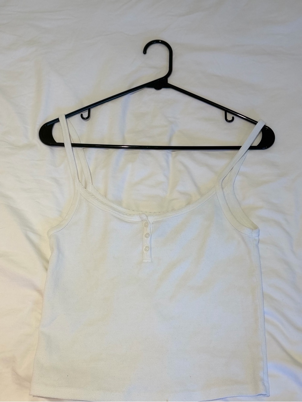 Brandy Melville White Lorene Button Tank Top